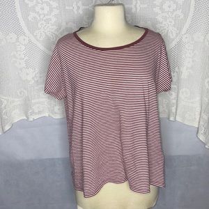 Volcom maroon striped tee szL